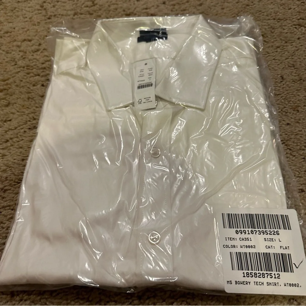 J crew white Slim Bowery performance stretch dress shirt with spread collar